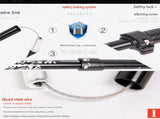 Black Foldable Hiking Poles with Black Carry Bag - Aluminium Alloy Trekking Sticks - External Lock, V888-ELOSUNG56256-1