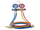 AC Manifold Gauge Set for R22 R404A R410A R12 Refrigerants, 4 Way AC Gauges with 1.5 m Hoses for V952-JXLMB4TLBDSTGNWO6001V0
