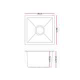 Cefito Kitchen Sink 36X36CM Stainless Steel Nano Basin Single Bowl Silver SINK-R10-3636-205