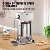 Electric Sausage Stuffer 10L Variable Speed Sausage Maker Stainless Steel V952-DDLSBX10L200WG1ERV3