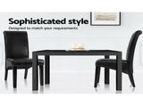 Artiss Dining Chairs Set of 2 Leather Parsons Chair Black UPHO-C-DIN-1016-BKX2