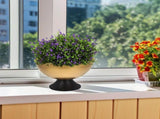 Plated Gold Flower Vase Iron Pot with Wide Mouth for Elegant Table Centerpieces V1192-AZ-W-27576