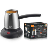 Electric Stainless Steel Coffee Kettle with Detachable Heating Base, 600W Fast Heating, Ideal for V1341-ZY-4H2NRWH7-SILVER