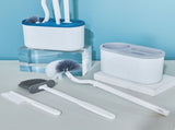 4 Pieces Toilet Bowl Brush Set Punch Free Wall Mounted Toilet Brush Holder with 3 Brush for Bathroom V1294-YM0521-3117230080912