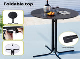 Gardeon Outdoor Bar Table Round Folding Desk Top 109cm Patio Furniture Black FF-TABLE-SL-BK