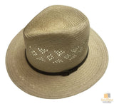 Natural STRAW PANAMA HAT FEDORA Summer Trilby Sun Summer Cap BR108 - 58cm V563-BR108-58CM