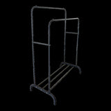 Heavy Metal Double Clothes Rail Hanging Rack Garment Display Stand Storage Shelf V63-836211