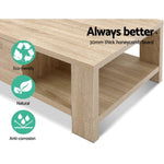 Artiss Coffee Table 1 Drawer Oak Maxi FURNI-N-MAXI-COF01-WD