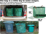 3-Pack 72 Gallon Yard Waste Bags, Reusable Heavy Duty Collapsible Garden Leaf Bags with Plastic V1258-DP02-C-243