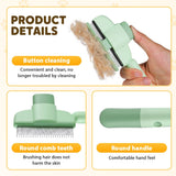 2-in-1 Pet Grooming Brh, Magic Pet Hair Remover Comb with Self-Cleaning Button for Dogs & Cats, V1258-DP02-F-412