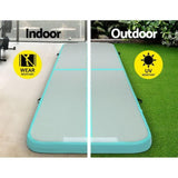 Everfit 3m x 1m Air Track Mat Gymnastic Tumbling Mint Green and Grey ATM-3-1-01M-MG