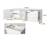 Levede Buffet Sideboard Storage Cabinet White CH1078-WH