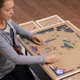 1500 Piece Rotating Wooden Jigsaw Puzzle Table 6 Drawers Board V63-849571