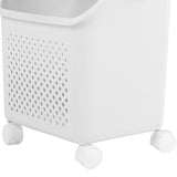 Rolling Laundry Hamper PP ABS Laundry Shelf Clothes Storage Basket Organizer with 4 Wheels for Home V1294-YM0901-3117240250811