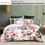 Bianca Eliana White Floral Printed Cotton Sateen Quilt Cover Set Queen V442-BCA-QUILTCS-ELIANA-WHITE-QS