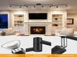 Black Track Lighting Fixture Ceiling, LED Flexible Track Lights with Swing Arm, 8-Light Directional V1171-CX-TK8USGU10B