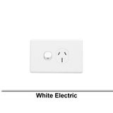 Clipsal Single Power Point Flush Mount Standard 15A 250V 1 Pole Horizontal White C2015/15WE V1202-V1-CLIC2015-15WE