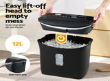 Devanti 12L Cross-Cut Shredder 8-Sheet Paper Home Office Credit Card SHRED-806C-BK