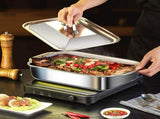 Stainless Steel Fish Roaster Pan with Lid,Nonstick Baking Sheet for Oven Induction Stove,Even V1366-AZ2-W-16935