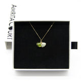 Gift Box - Aroma Necklace 925 Silver, Gold coated - Green Shell Electric Lime Purify V760-GBAJ - 12