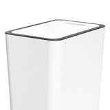Press Type Trash Can with Cover 15L Capacity Plastic Garbage Bin for Bathroom Toilet Kitchen White V1294-YM0710-3117230303711