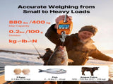Digital Crane Scale, 880 lbs/400 kg Max Capacity, Handheld Hanging Scale with Cast Aluminum Case & V952-QXDCDZK50GSL39EAN001V9