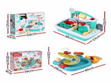 Keezi Kids Pretend Kitchen Sink and Water Playset Fishing Game Toys Play food PLAY-SINK-COMBO