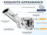 316 Stainless Steel Flag Pole Holder Supports up to 180 Degree Adjustment Installed on House Walls, V1366-AZ2-W-15581