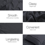 Giselle Bedding Quilt Cover Set Diamond Pinch Black Queen QCS-DIAM-BK-Q