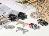 Rhinestone Shoe Clips, 1 Pair Detachable Classic Fashion Sparkling Bow Heels Accessories Decoration V1259-DP01-A-5277