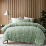 Accessorize Seersucker Sage 3 Piece Polyester Comforter Set King V442-HIN-COMFORTER-SEERSUCKER-SAGE-KI