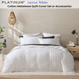 Platinum Collection Sierra White Cotton Matelasse Quilt Cover Set Super King V442-LED-QUILTCS-SIERRA-WHITE-SK