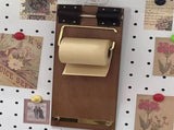 Wall Mounted Kraft Paper Roll Dispenser with Cutter, Retro Refillable Craft Paper Holder for Notes V1366-AZ2-W-20788