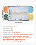 VEVOR 1000 Piece Puzzle Board with Drawer Cover Portable Wooden Jigsaw 73x53cm V952-ZMPTB1000JXW8EP2Q001V0