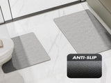 Green Bathroom Floor Mat Set - U-Shaped Toilet Mat 50*50cm & Rectangular 50x80cm Mat for Bathroom V888-ELOSUNG11789
