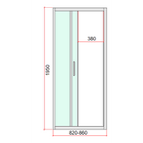 40mm Adjustable Contemporary Corner Sliding Chrome Shower Screen 86x80cm V63-848601