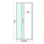 40mm Adjustable Contemporary Corner Sliding Chrome Shower Screen 86x80cm V63-848591