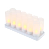 Rechargeable LED Flickering Flameless Candles Tealight Candles Lights with Frosted Cups Charging V1294-YM0901-H19839EU