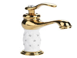 Solid Brass Mixer Tap Cold/Hot Water Faucet with Ornaments for Basin Sink V1294-YM0727-JY07261-02