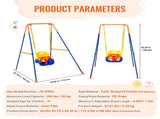 Swing Sets for Backyard, 3-in-1 Toddler Swing Set with 4 Sandbags, Foldable Metal Stand, Easy to V952-AXQQTZSL1RW07PILCV0