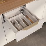 Base Kitchen Steel Cabinet/Cupboard with 3 Doors 2 Drawers - Renova White Flat Pack DIY V1112-3500001965