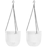 Hanging Flower Planter Transparent Plastic Self-Watering for Indoor Outdoor Use V1369-AZ3-W-20853