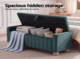 Artiss Storage Ottoman Bench Velvet Blanket Box Stool Footrest Ball Feet Green OTM-VEL02-BALL-GN