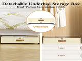 2 Pack Under Bed Storage with Wheels, Under Bed Storage Containers with Adjustable Dividers & Clear V1107-127-12965-BEG