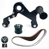 Angle Grinder Belt Sander Attachment Metal Bracket with Three Roller Support for Pipe Tube 360 V1341-ZY-9TSSYUPP-ROUNDTUBESANDERM10