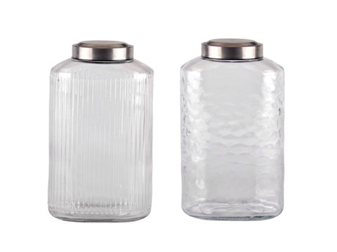 bulk 6 Glass Bottle w Metal Screw Lid 1.8Lt Assort 11x30cm V637-KIT38465