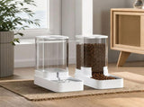 Automatic Cat Feeder and Water Dispenser Set, 3.3L Gravity Pet Food Feeder and Waterer with Bowls, V1369-AZ3-W-24227