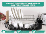 Dish Drying Rack Drainer Cup Plate Holder Cutlery Tray Kitchen Organiser V63-839321