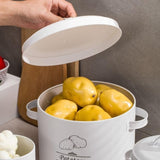 3 pcs Galvanised Iron Fruit Vegetable Storage Tins V915-KU0338