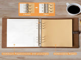 Photo Album 4x6 200 Photos, Genuine Leather Photo Albums with Writing Space with 30 Writing Paper, V1258-DP02-C-1196